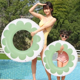 浮き輪 浮輪 うきわ 大人用 フロート インス風 O型 持ち手付き 水遊び用 キラキラ 夏休み 空気入れ スイミング 水泳 補助 浮力 グッズ 直径80cm (2枚修復パッチ） (グリーン, 70#)