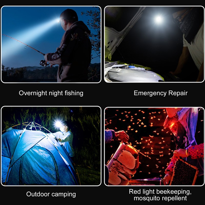 Strong Light Headlamp Outdoor Rechargeable Small Flashlight Induction Night Fishing