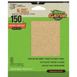 Gator All-Purpose Clamp-On 1/4 Sanding Sheets,150 Grit