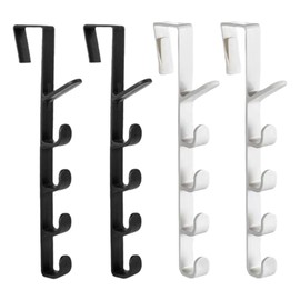 IKOPFLN Pack of 4 Door Hooks for Hanging, Vertical Door Coat Rack, Robust Coat Hooks, Door Hooks, Practical Door Coat Rack for Hanging Clothes, Door Hanger for Kitchen, Bathroom, Bedroom, blue