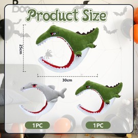 GlamRays Pack of 2 Shark Headband Plush Shark Hat Cute Animal Headwear Plush Animal Headband Shark Costume Headwear Shark Party Hats for Men Women, multicoloured