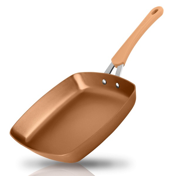 NutriChef Grill Pan 9.45'' Durable Stylish Non-stick High-Qualified Cookware, Induction