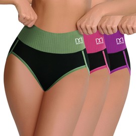 DAFANY Cotton Tummy Control Underwear for Women High Waisted Briefs Breathable Stretch Full Coverage Soft Comfy Panties