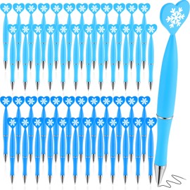Seajan 48 Pcs Winter Snowflake Pens Bulk Winter Ballpoint Pens with Black Ink Snowflake Pattern Cute Appreciation Gifts Note Taking Office Supplies for School Coworkers Employee Staff