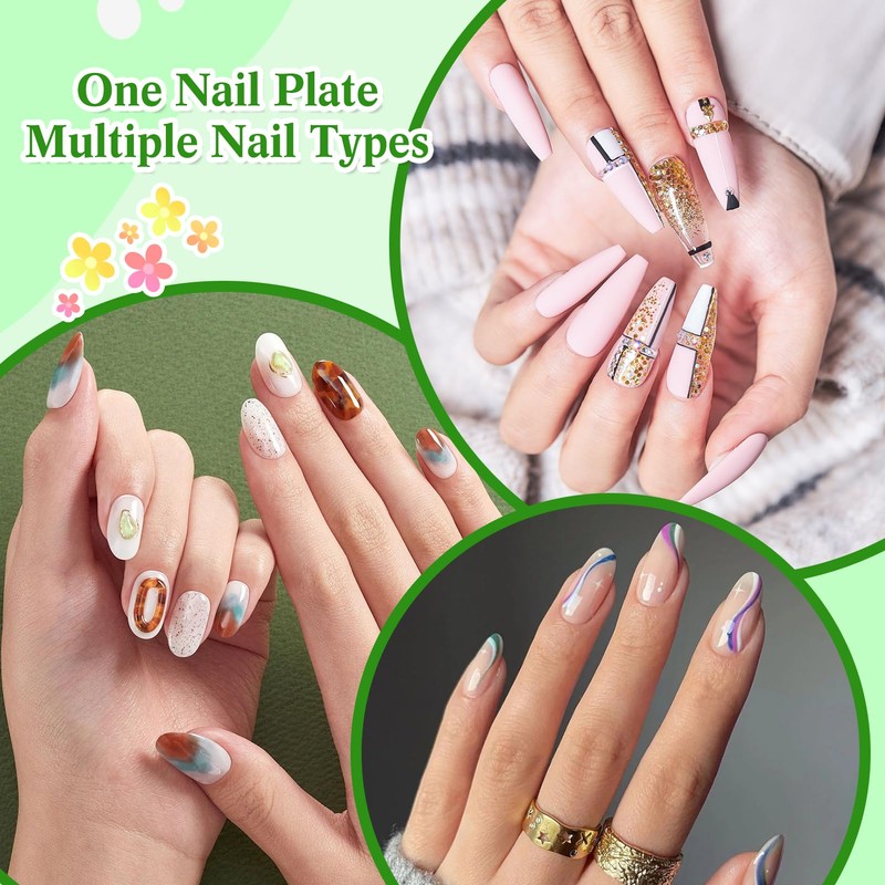 JSRQT 240Pcs French False Nail Tips with Guidelines, 12 Size