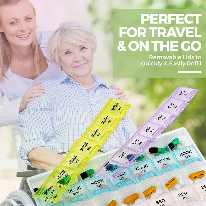 Pill Organizer - Large Pill Organizer with Weekly and Daily