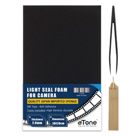 eTone Light Leak Proof Sponge High Density Foam Film Camera Replacement Light Seal Foam with Tongs for 120 135 Film Camera Large Format Camera Film Camera Accessories, 2 mm
