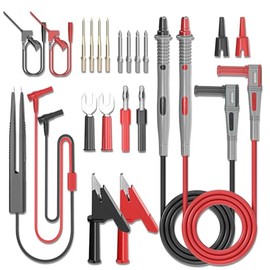 Cleqee Cleqee Multimeter Test Leads Kit 21PCS Electrical Test Cables with Alligator Clips SMD IC Test Hook Clips Test Tweezer Spade Plug Banana Plug Replaceable Needles Pins