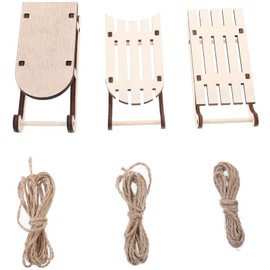 jojofuny 12pcs Christmas Sleigh Ornament Wooden Decor Wood Crafts Home Decorations Mini Sled Miniature Sleigh Xmas Decor Model Wood Desktop Christmas Crafts Sleigh Model Tabletop Decor