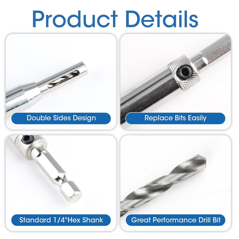 3 Pcs Self Centering Drill Bit Set High Speed Steel