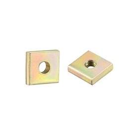 uxcell Square Nuts, M3x8mmx2mm Yellow Zinc Plated Metric Coarse Thread Assortment Kit, 50 Pcs