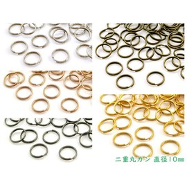 "Double 10" 1.4 oz (40 g) (Approx. 220 pcs), Double Circular Can, Diameter 0.4 inches (10 mm), Wire Diameter 0.03 inches (0.7 mm), Double Marukan, Double Coil, Double Ring, Key Ring, Part, Diameter