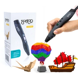 SCRIB3D Advanced 3D Printing Pen with 20 Feet of Filament, Stencil Book, and Project Guide