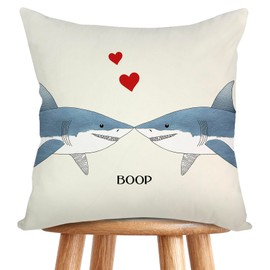 Sharks Pillow Covers, Ocean Animals Themed Throw Pillow Covers, Funny Shark Boop Pillowcase for Birthday Valentine's Day Gift, Shark Lover Gifts for Home Bedroom Sofa Living Room Decorastions