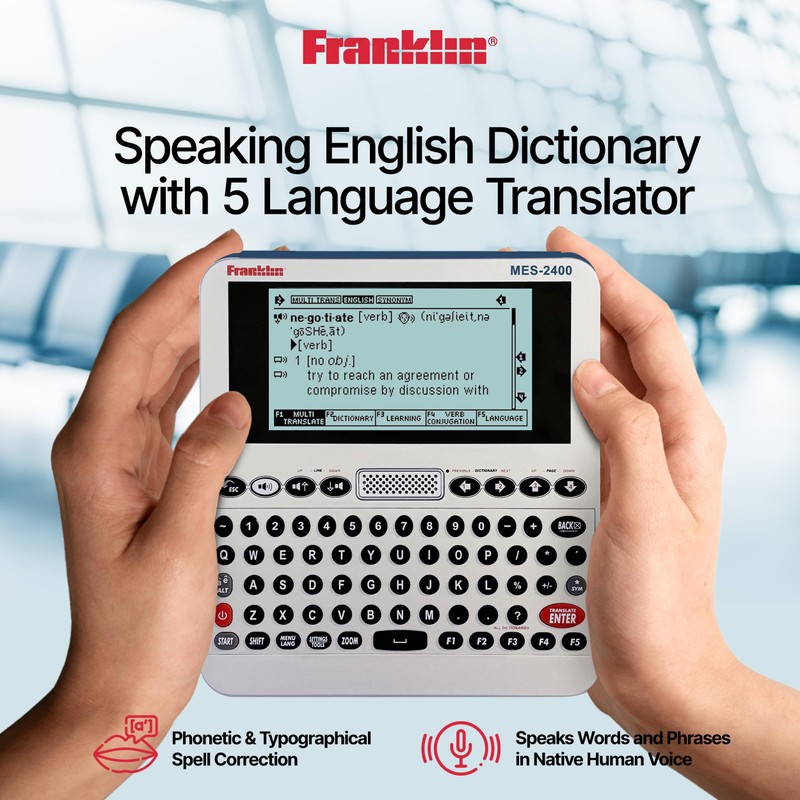 Franklin MES-2400 Digital Talking Dictionary, Multi-Language Translator, Talking Phrase Book