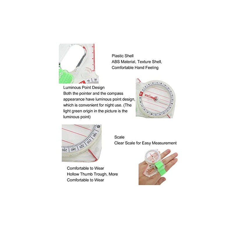 Pssopp Thumb Compass Navigation Compass Clear Scale Hiking Compass for