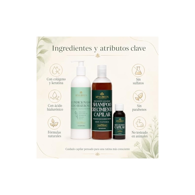 Apigreen Kit Capilar para Crecimiento y Fortalecimiento del Cabello –