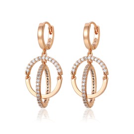 XUPING Gold Hoop Earrings for Women Small Hanging with Cubic Zirconia Summer 18k Gold-Plated Hypoallergenic Waterproof Fashion Jewellery, Copper, Cubic Zirconia