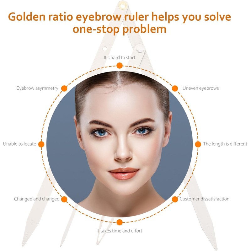 Regla para Cejas de Acero Inoxidable – Proporción Áurea Holibanna