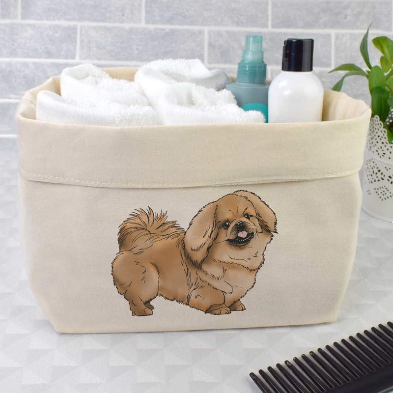 Azeeda Large 'Pekinese Dog' Canvas Organiser/Storage Bag (OR00015343)