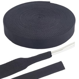 CALFOVERA 10m Flexible Polyster Wire Mesh Sleeve Loom 25mm Width Braided Sleeving Expandable Tubing Cable Protector Sheath Black Wiring Harness Cord Wrap Cover Organizer for Audio Video Cord