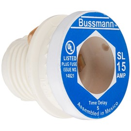 BUSSMANN SL-15-15 Amp Time Delay Loaded Link Rejection Base Plug Fuse 125V Ul Listed (Pack of 1)