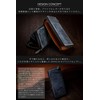 GRACIA Men's Genuine Leather Long Wallet, Bridle Leather, Round Zipper,