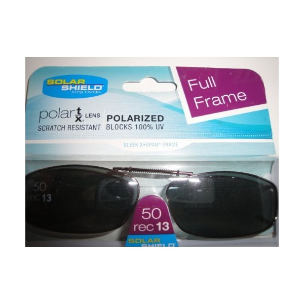 Solar Shield 50 Rec 13 Full Frame Gray Polarized Clip on Sunglasses