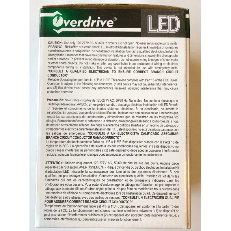 Overdrive 652 14W 5000K EH80 LED Jelly Jar Replacement Luminaire