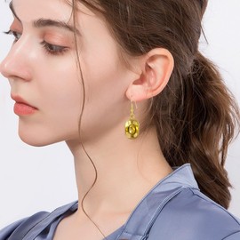 YISXVD Western Hat Dangle Earrings for Women Country West Style Hat Drop Earrings Costume Jewelry (Gold)