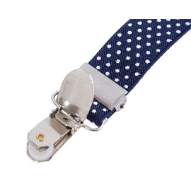 Conjunto de tirantes y pajarita para niños, ajustable elástico en Y con clips de metal para niños, Punto Azul, Talla única