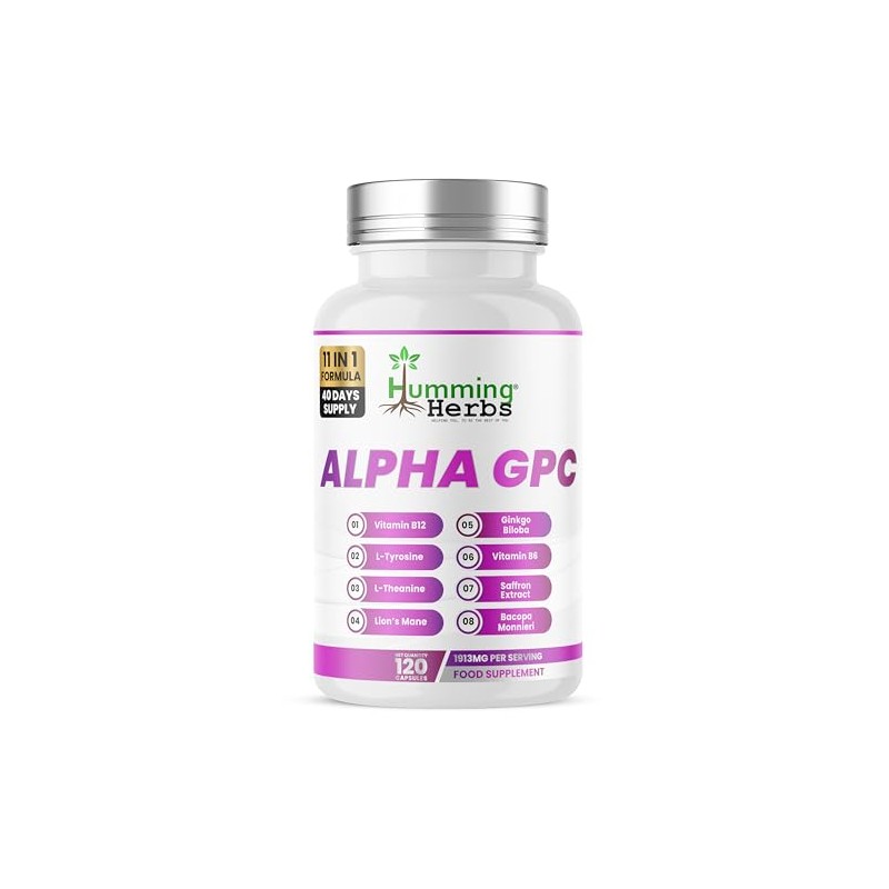 Humming Herbs Alpha GPC Complex 11-in-1 – Alpha-GPC, Lion’s Mane,