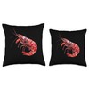 Cherry Shrimp Low Poly Art Throw Pillow