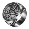 JewelryWe Men's Pentagram Ring: Sulfur Satan Demon Devil Symbol Baphomet
