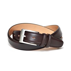 KIETH Men's Business Belt, Genuine Leather, Dark Brown, Kip Leather, 1.2 inches (30 mm) Wide, Size Cut Adjustment, Made in Japan, dark brown