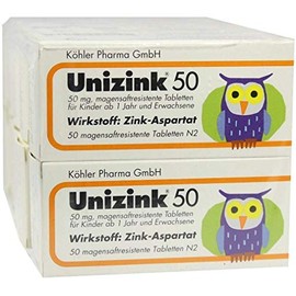 Unizink 50 10 x 50 Gastric Juice-Resistant Tablets