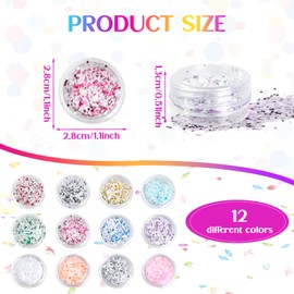 12 Colours Festival Face Glitter Sequins, Cosmetic Glitter Flakes, Make-Up Sequins Glitter Powder, Nails Hair Body Lips Glitter Accessories, Face Body Cosmetic Glitter, Make Up Sequins (B)