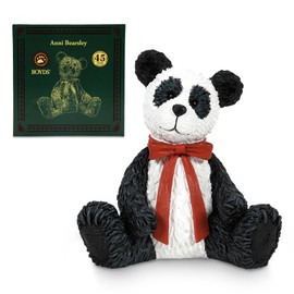 Enesco Boyds Bears 45th Anniversary Anni Bearsley Panda Figurine, Collectible Premium Hand Crafted Hand Painted Stone Resin Teddy Bear Home Decor Statue, Black and White Panda, 4 Inch
