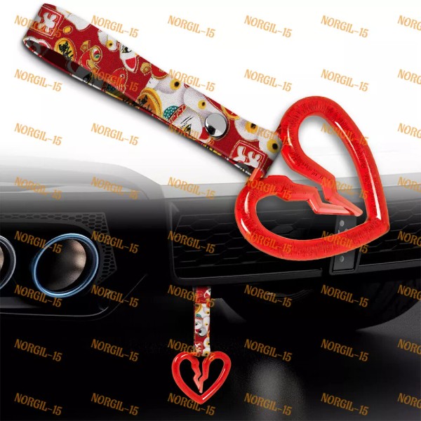 Unbranded Crystal Broken Heart TSURIKAWA Red RIng Train Bus Handle