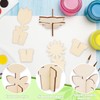 10pcs DIY 3D Flower Spring Wood Crafts to Paint,DIY Paintable