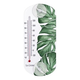 La Crosse 204-1520L 8-inch Analog Capillary Window Thermometer with Monstera