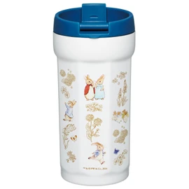 Skater SMVO4-A Octagonal Stainless Steel Tumbler with Lid, 11.8 fl oz (350 ml), Thermal, Cold Insulated, Flap Lock, Peter Rabbit