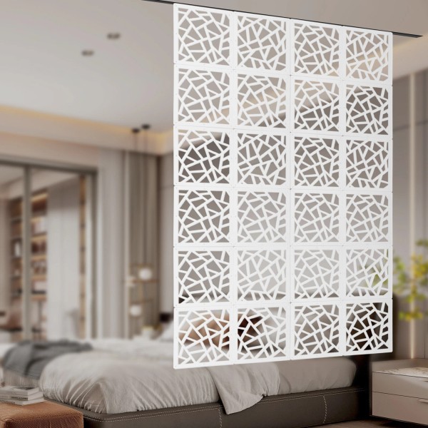 Unbranded 24pcs Hanging Room Divider Screens Carving Pattern Hanging Panels