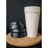 50 Vasos Desechables 12oz Para Café Kit Con Tapas Y