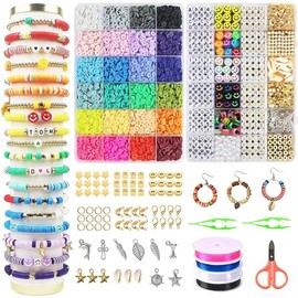 Kit Para Hacer Pulseras De Abalorios Para Niñas De 7500 Piezas,Kit Artesanía Pulsera Manualidades Diy Set Para Niñas,Juguete Y Regalo Para Niña,Regalo De Vacaciones(7500)