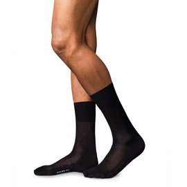 FALKE Men No. 4 Pure Silk socks, 1 pair, UK size 10-11 (EU 45-46), Black, silk mix - Luxurious silk, unique shine, hand linked and shaped, ideal to wear with tuxedos and formal wear