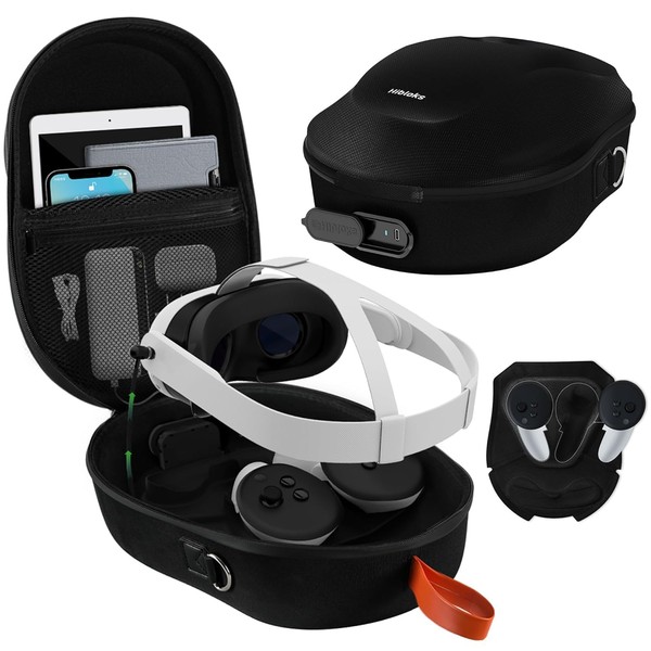RCGEEK HiBloks Charging Carrying Case for Meta Quest 3 Accessories,