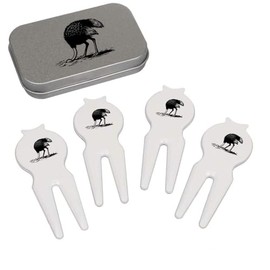 Azeeda 'Ostrich With Head In Sand' Golf Divot Tool/Repair Fork Gift Set (GO00064809)