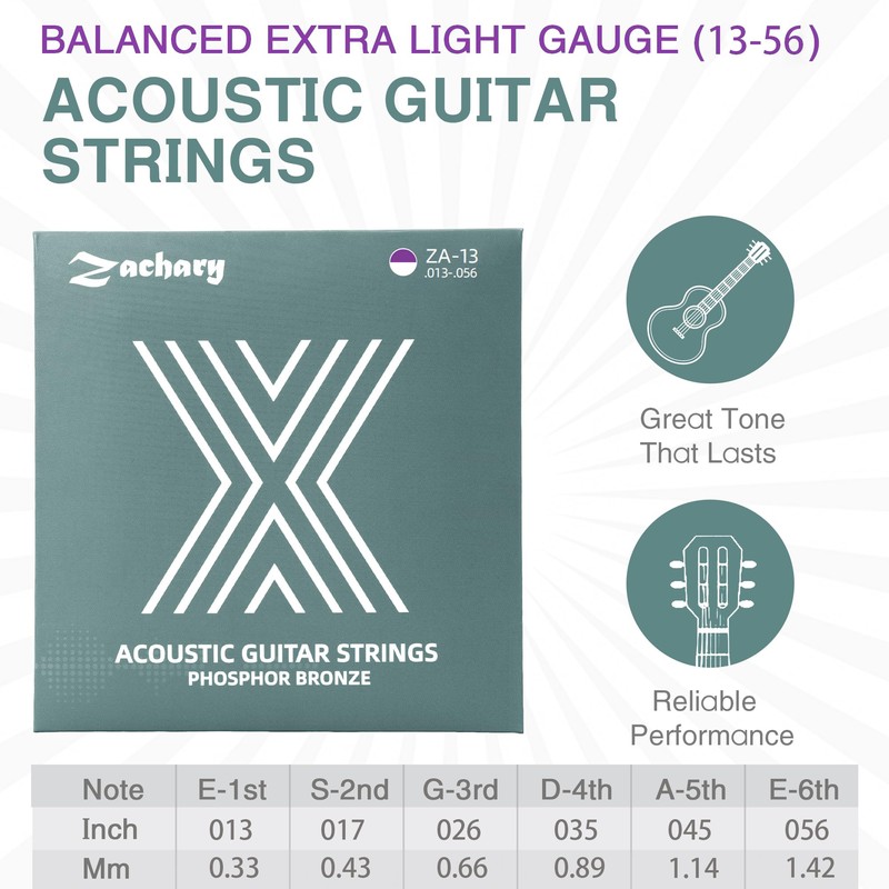 Guitar Strings Acoustic 6 String Set Zachary Acoustic Guitar Strings