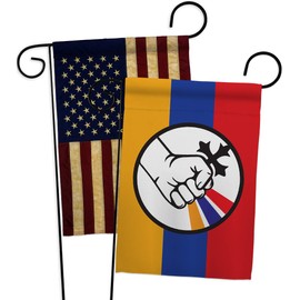 Armenia Flag Artsakh Strong Garden Flag Pack Support Cause United State American Vintage Applique House Decoration Banner Small Yard Gift Double-Sided, Made in USA